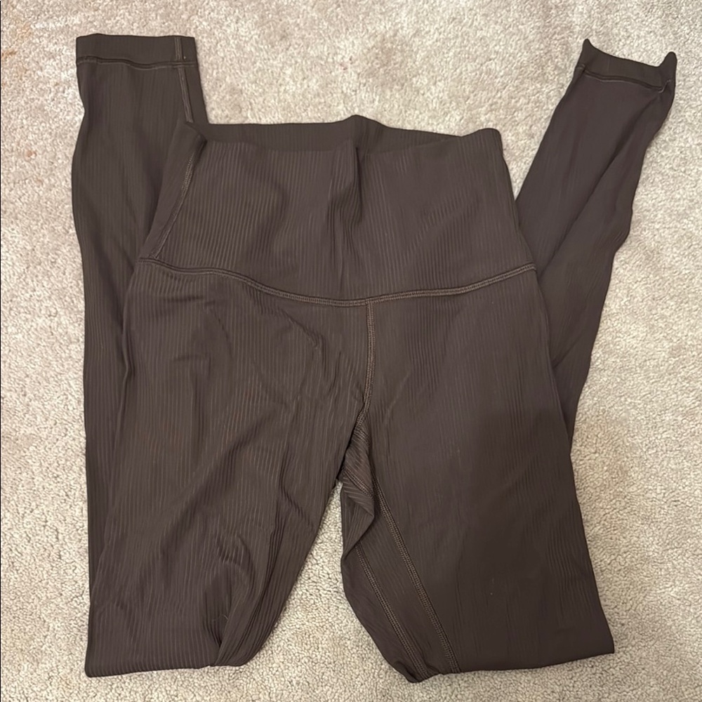 Lululemon espresso ribbed align leggings 28”